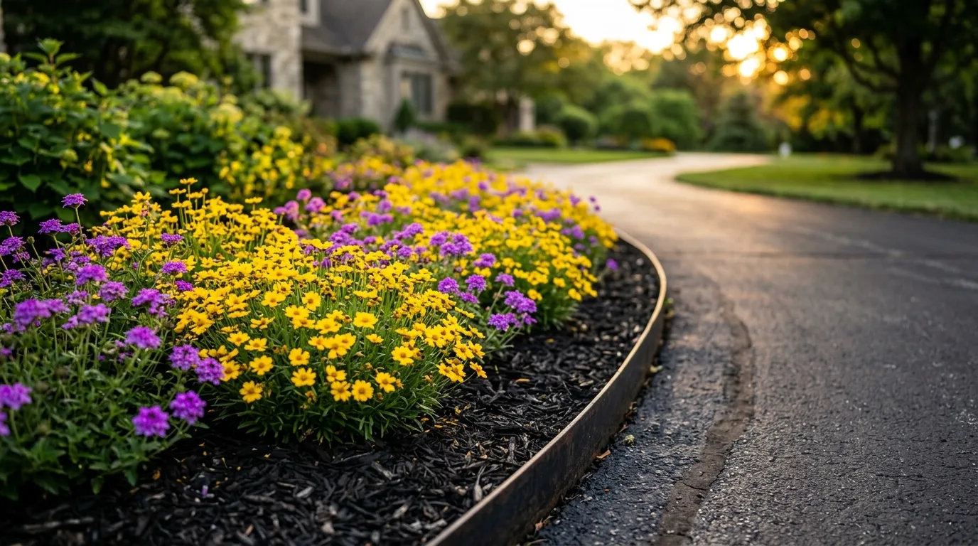 Black Mulch Around a Tree Bed